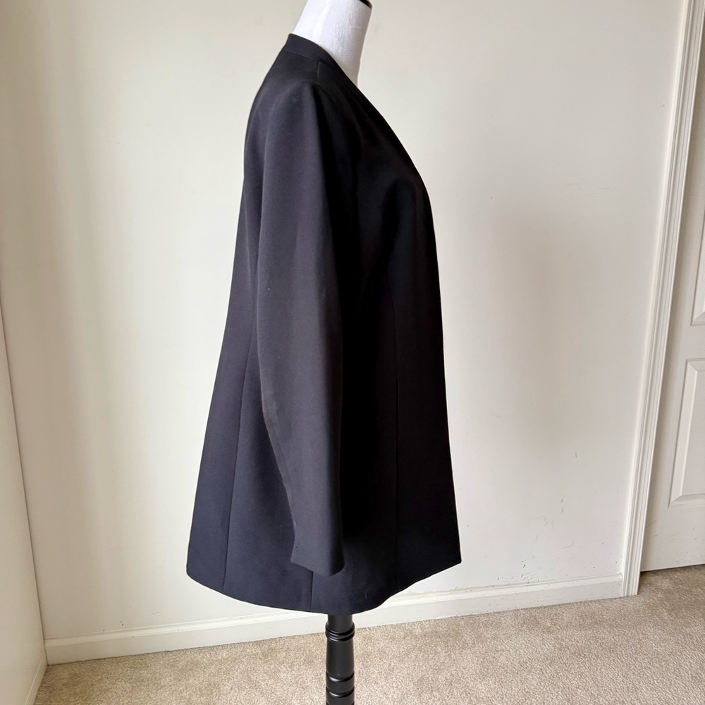 KASPER Elegant Black Open-Front Longline Blazer Jacket—SZ. 10 - Picture 7 of 16